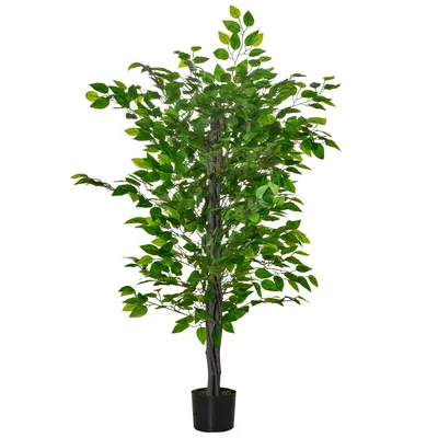Obrázok produktu pre HOMCOM Umelý strom, umelá rastlina Ficus, cementový kvetináč, 135 cm, plast