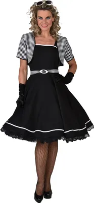 Produktbild von M220108-XXL schwarz-weiß Damen Boogie Woogie Rock 'n Roll Tanzkleid Gr.XXL=52