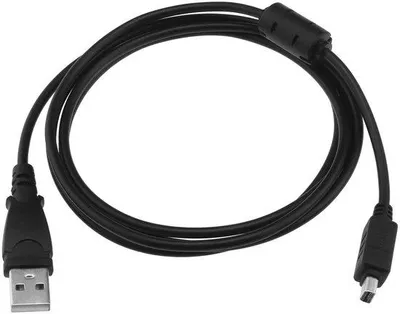 Productafbeelding van USB-kabel voor camera - zwart - 1,5 meter - dubbelfunctiekabel - geschikt voor Olympus