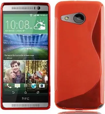 Produktbild von Cadorabo Schutzhülle für HTC ONE M8 MINI Hülle in Rot Handyhülle Case TPU Silikon Etui