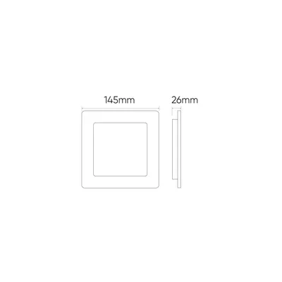 Image de Downlight encastrable 145 mm, plafonnier 12 watts, 1 250 lm (4 000 K, blanc neutre), carré