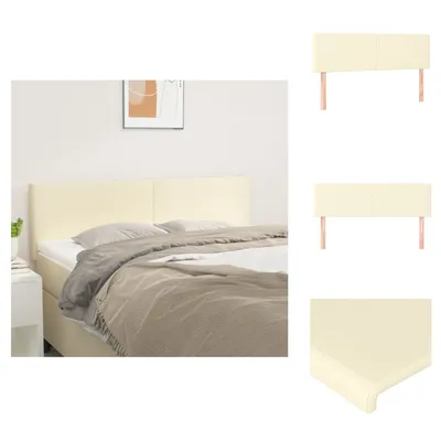 Zdjęcie produktu dla vidaXL Zagłówki 2 szt. Kremowe 72x5x78/88 cm imitacja skóry - wezgłowie i podnóżek
