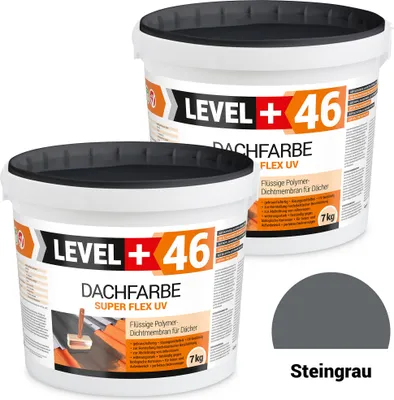 Produktbild von Dachfarbe elastische Sockelfarbe Dachlack UV-beständig Super Flex 14Kg Steingrau LEVEL+ RM46