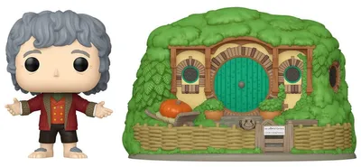 Image de Funko Funko Pop Unisexe Bilbo Baggins avec Sac-End (Pop Town ) Figurine Vinyle 39 multicolore Standard
