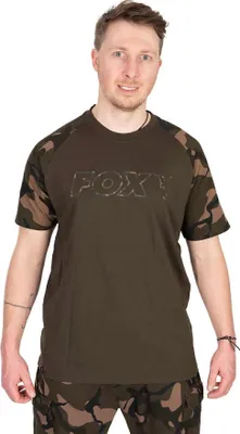Produktbild von Fox Fishing Angelshirt Khaki/Camo Outline T-Shirt - M