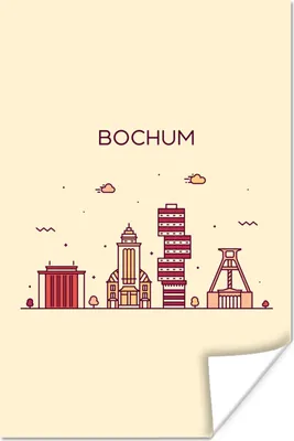 Produktbild von MuchoWow® Poster Bochum - Deutschland - Skyline 40x60 cm - Plakate für die Wand - Poster Babyzimmer