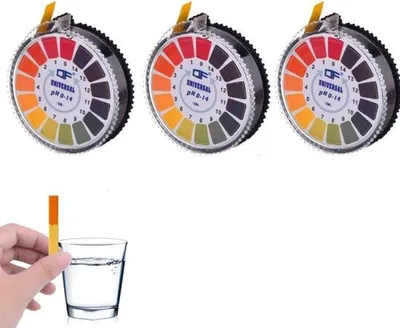 Productafbeelding van pH-meetstrips op rol - pH-waarde van 0 tot 14 - pH-indicator - universeel testpapier - duidelijke pH-waarden - 1 rol van 5 meter lang - voor pH-meting in aquaria, drinkwater en laboratoria
