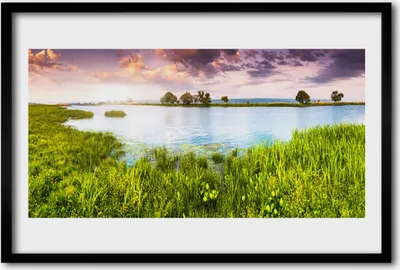 Produktbild von Bild 60x40 MDF-Rahmen Wandkunst Grass Lake Natur