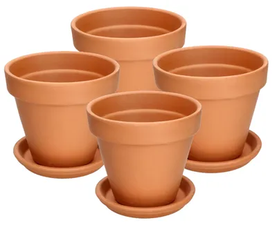 Image de KOTARBAU® : Jardinière intérieure en terre cuite, diamètre 11 cm, lot de 4