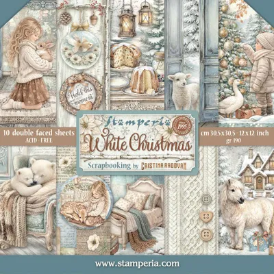 Produktbild von Stamperia Scrapbook-Block White Christmas 30.5 x 30.5 cm 190 g/qm