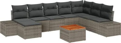 Immagine prodotto di vidaXL Set di divani da giardino 9 pezzi Grigio