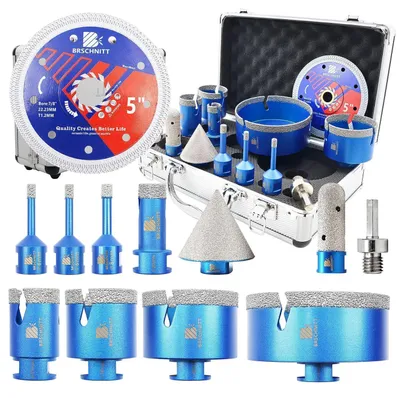 Immagine prodotto di Set di punte da trapano diamantate per piastrelle, 6-110 mm, attacco M14, ideale per piastrelle, porcellana, Vetroceramica, marmo e granito