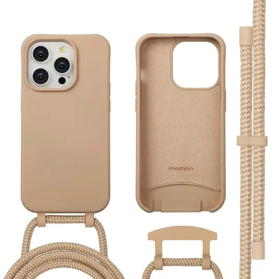 Imagen del producto de Cubierta trasera de color con cordón desmontable con MagSafe para Apple iPhone 14 Pro - Nude