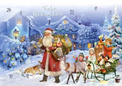 Produktbild von Adventskalender - Glückwunschkarte im Format 16 x 21 cm mit Umschlag