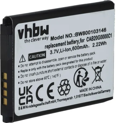 Produktbild von vhbw Akku kompatibel mit Alcatel Gyari Handy Smartphone Telefon (600 mAh, 3,7 V, Li-Ion)