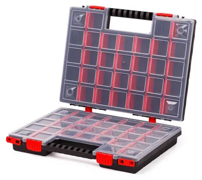 Immagine prodotto di Contenitore di smistamento a doppia faccia con 64 scomparti – Ideale per officina e garage
