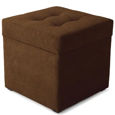 Obrázok produktu pre MG Design, hnedý taburet s úložným priestorom, 45x45 cm - objem úložného priestoru 50 litrov, nosnosť do 300 kg, stabilný a ľahko udržiavateľný, vhodný do obývačky, spálne a chodby