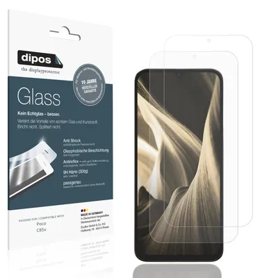 Produktbild von 2x Schutzfolie für Poco C85x matt - Anti-Shock 9H Folie dipos Glass Kunststoffglas