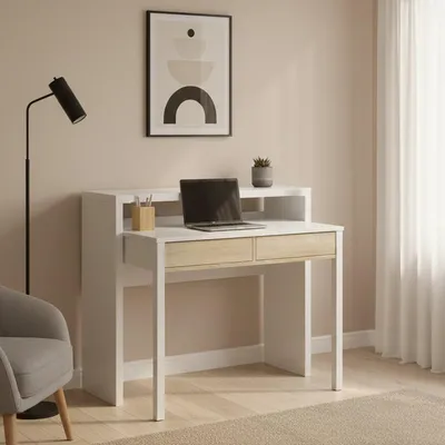 Produktbild von Schreibtisch - Weiß 36x98,5x87,5h cm