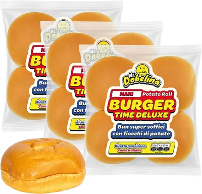 Zdjęcie produktu dla Mr Dobelina Original Potato Roll Burger Bun Maxi 80g - 3 PACK