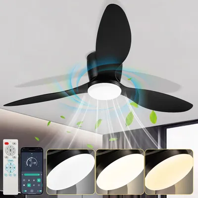 Produktbild von Vigevee Deckenventilator LED Deckenlampe Ventilator mit Beleuchtung Fernbedienung Schlafzimmer Lüfter mit Fernbedienung Dimmbar