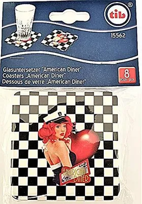 Gläserne Untersetzer Set 8 Stück, quadratisch, mehrfarbig, 8,5 cm