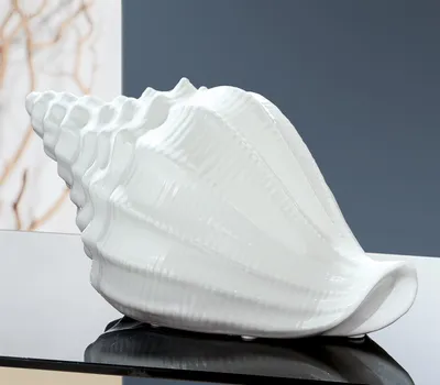 Produktbild von Gilde Keramik Skulptur Die Muschel weiss (B x H x L) 33 x 18 x 0 cm