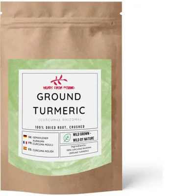 Produktbild von Herbs from Poland Gemahlener Kurkuma – Entzündungshemmend & Antioxidativ, Unterstützt Verdauung & Immunsystem, 100% Natürlich – 200g