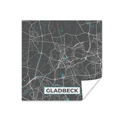 Produktbild von MuchoWow® Poster Stadtplan - Karte - Gladbeck - Deutschland - Karte 100x100 cm - Babyzimmer