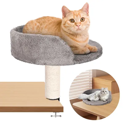 Produktbild von Katzenbett mit Kratzbaum und Weichem Plüsch