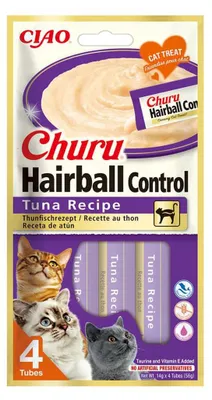 Zdjęcie produktu dla INABA CHURU HAIRBALL Tuńczyk - przysmak dla kota - 4 x 14 g