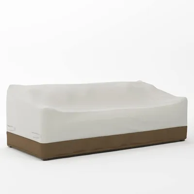 Productafbeelding van Hoes voor 3-zits tuinbank - Tuinmeubelhoes 204 x 86 x 74 cm - Polyester met PVC-laag - Beige/lichtbruin