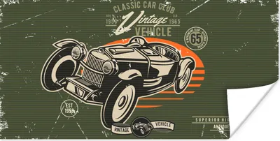 Produktbild von MuchoWow® Poster Oldtimer - Oldtimer - Auto 40x20 cm - Poster für die Wand - Poster Schlafzimmer