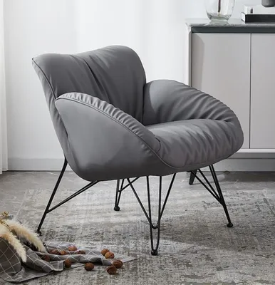 Obrázek produktu pro Křeslo měkké Obývací pokoj Televizní pohovka Gauč Křeslo Velvet Grey Relax Lounge