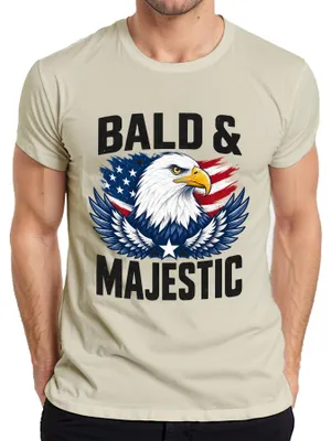 Produktbild von Bald And Majestic Adler USA Flagge American Weißkopfseeadler Herren T-Shirt, Natur, XL