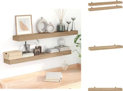 Zdjęcie produktu dla vidaXL półki ścienne 2 szt. 110x15x6 cm lite drewno tekowe - półki ścienne
