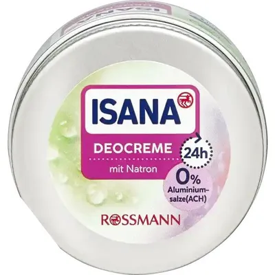Image de 3xSet La crème déodorante ISANA au bicarbonate de soude offre une protection déodorante 24h. L'huile d'amande et le beurre de karité soignent en outre la peau. L'effet maximal se fait sentir 2-3 jours après l'application