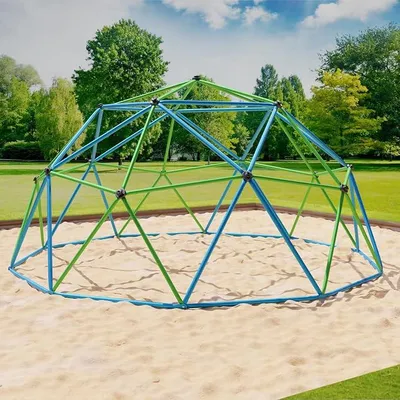 Produktbild von VESKA Klettergerüst DomeClimber Kinder Metall Kletterkuppel Geodome (10FT - 305cm, blau/grün)
