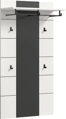 Produktbild von Garderobenpaneel >Canu< in Basalt Grau / Weiß - 80x141x29cm (BxHxT)