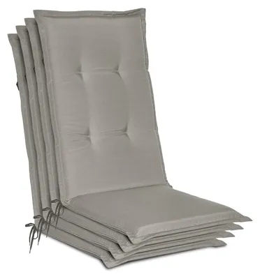 Produktbild von Beautissu 4er Set Gartenstuhlauflage Loft HL Hellgrau, 120x50x6cm