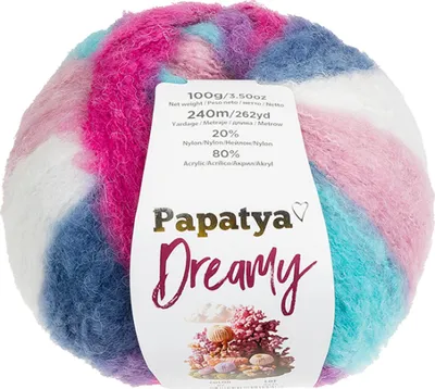 Obrázek produktu pro Příze PAPATYA DREAMY - 100g / 240 m - Růžová,Modrá,Bílá