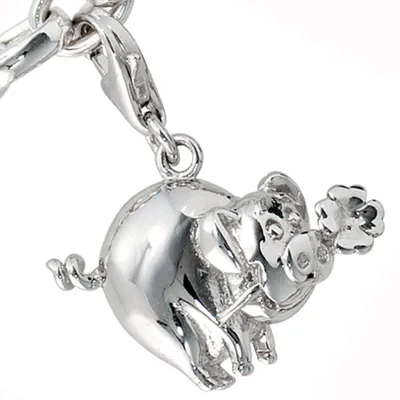 Produktbild von Einhänger Glücksschwein Charm Charms aus 925 Silber Sterlingsilber Damen