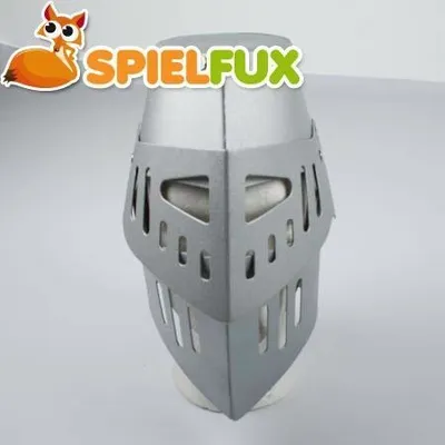 Produktbild von BestSaller 1302 Ritterhelm mit Klapp-Visier für Kinder, stabiler Karton, silber