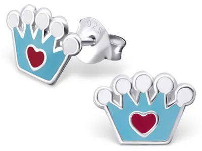Produktbild von Kinder-Ohrstecker: 925 Silber Ohrringe „Krone“
