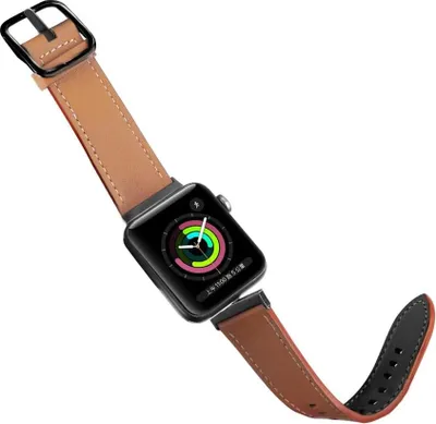 Image de Bracelet Pour Apple Watch 4/5/6/7/8/9/10/Se/Ultra 44/45/46/49 Marron-Noir