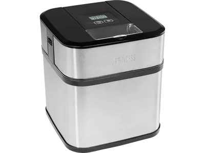 Produktbild von Princess 282605 Eismaschine, Kompressor Eismaschine, 1,5 l, 1 Becken, Schwarz, Edelstahl, 20 min, LCD