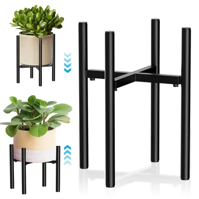 Imagen del producto de Soporte para macetas ajustable, de metal, color , de 20 a 35 cm, ideal para plantas de interior y exterior