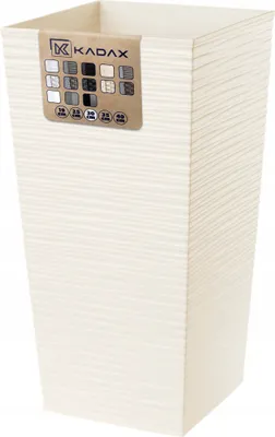 Produktbild von KADAX Blumentopf aus Kunstsoff "Tuluza", Blumenkübel, Pflanztopf, mit Einsatz, quadratisch, 30 cm, Creme