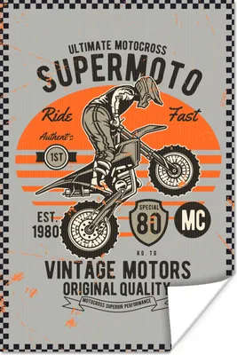 Produktbild von MuchoWow® Poster Mancave - Motor - Motocross - Retro 20x30 cm - Papierdruck