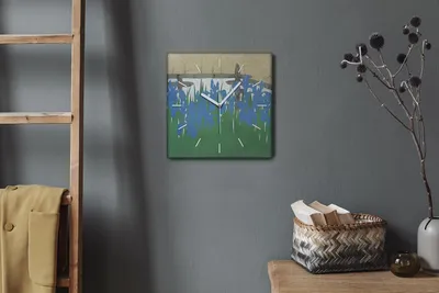 Produktbild von Coloray Hodiny Unikátní 30x30 cm  Tiché hodiny Pro obývací pokoj a kuchyň Nástěnné hodiny Plátno Bílé ručičky hodin - Květiny